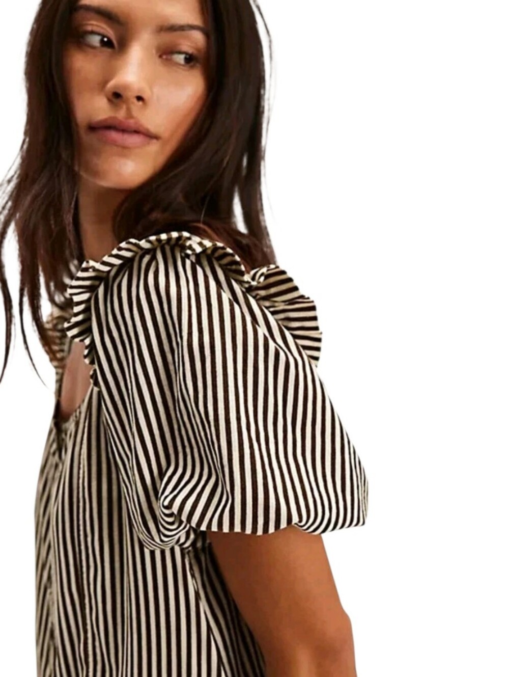 Free People Collier Cord Midi Dress – Brown Stripe Size Large - Picture 13 of 15